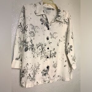 Chico's White Linen Top 1